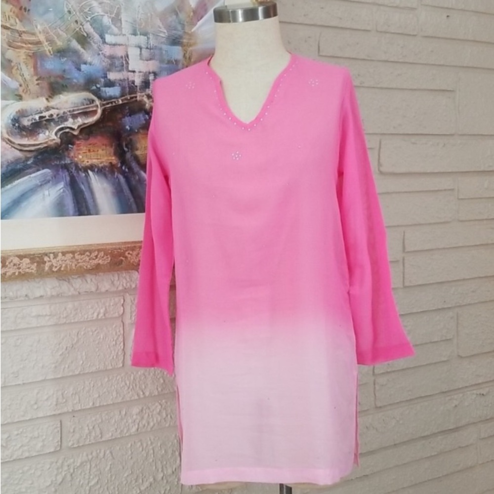 Evie Ombré Rhinestones Tunic Top